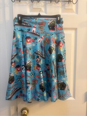 Disney Cruise Line Nautical Print A-Line Skirt